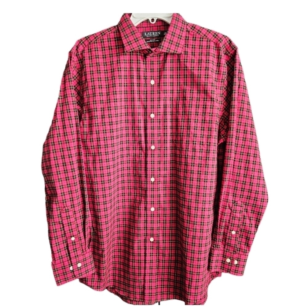 LAUREN Ralph Lauren Black Label Button Down Slim Fit w/ Stretch Sz 16 1/2 34/35
